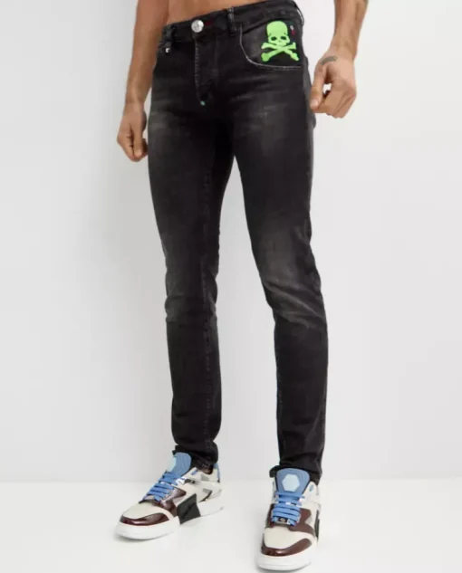 Szaro-czarne jeansy Skull&Bones Super Straight