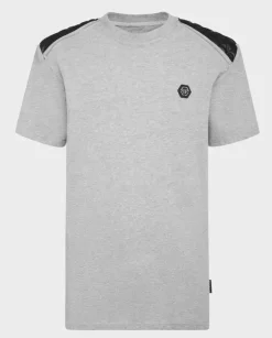 Szary bawełniany t-shirt z logo Gothic