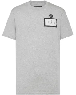Szary t-shirt z okrągłym dekoltem