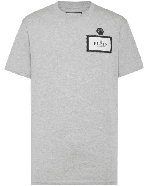 Szary t-shirt z okrągłym dekoltem