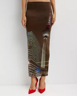 Tiulowa spódnica maxi