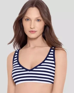 Top od bikini w paski Pique