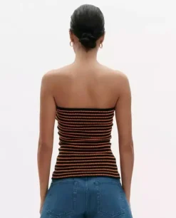 Top w pomarańczowe paski