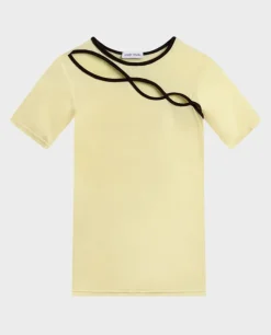 Top z kontrastowymi wycięciami Harper Butter Brown