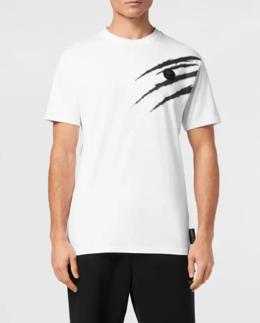T-shirt z logo na plecach