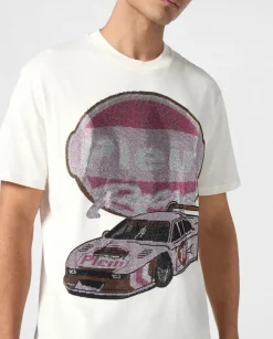 T-shirt z ozdobnym nadrukiem samochodu