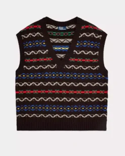 Wełniany sweter bez rękawów Fair Isle