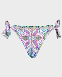 Wiązany dół od bikini z kolorowym printem