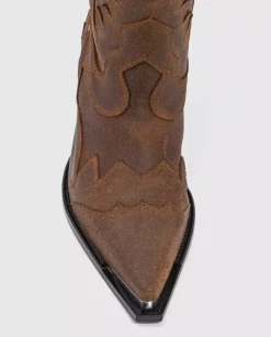 Wysokie brązowe kowbojki Oud