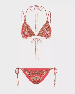 Wzorzyste wiązane bikini