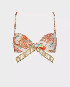 Wzorzysty top od bikini Naku