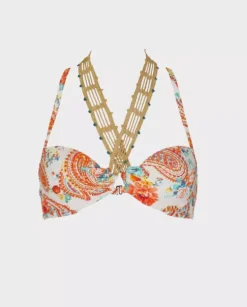 Wzorzysty top od bikini Naku