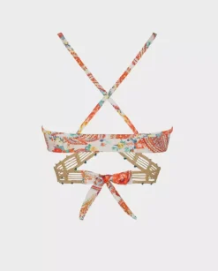 Wzorzysty top od bikini Naku