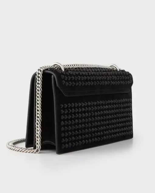 Zamszowa kopertówka z ćwiekami Skull Clutch