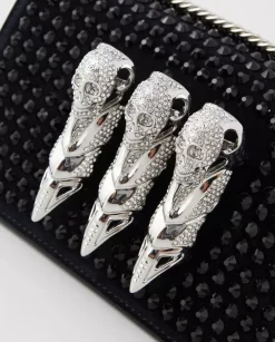 Zamszowa kopertówka z ćwiekami Skull Clutch