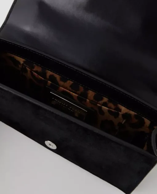 Zamszowa kopertówka z ćwiekami Skull Clutch