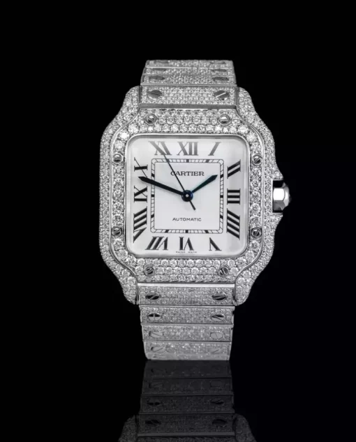 Zegarek Cartier Santos Medium Full Iced