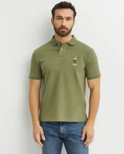Zielona koszulka polo Custom Slim