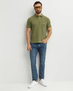 Zielona koszulka polo Custom Slim