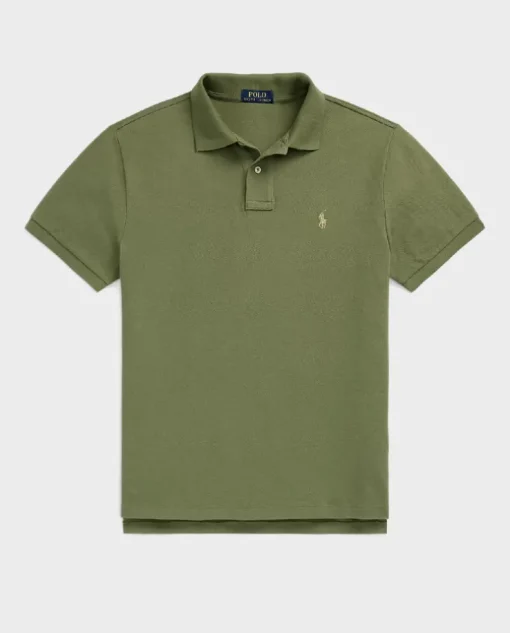 Zielona koszulka polo Custom Slim Fit
