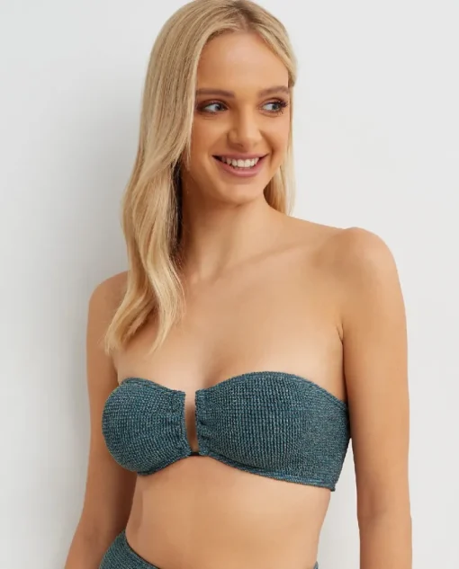 Zielony top od bikini bandeau Blake