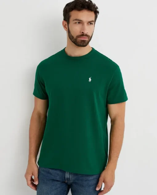 Zielony t-shirt z logo Classic Fit