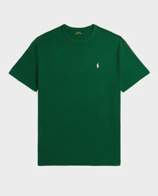 Zielony t-shirt z logo Classic Fit