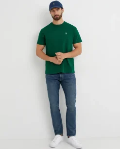Zielony t-shirt z logo Classic Fit