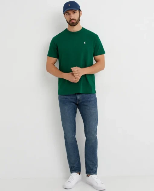Zielony t-shirt z logo Classic Fit