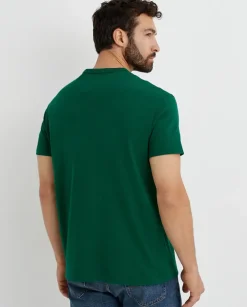 Zielony t-shirt z logo Classic Fit