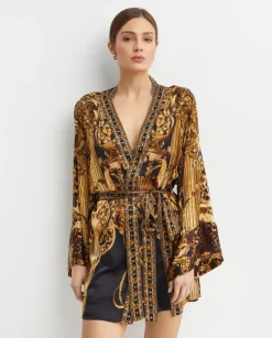 Złote jedwabne kimono