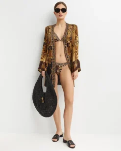 Złote jedwabne kimono
