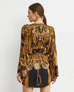 Złote jedwabne kimono